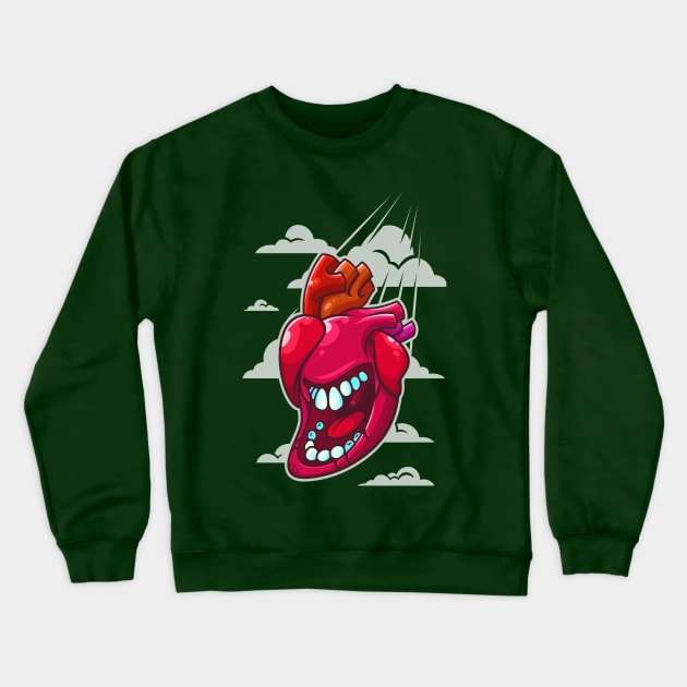 Falling Heart Crewneck Sweatshirt by ArtisticDyslexia